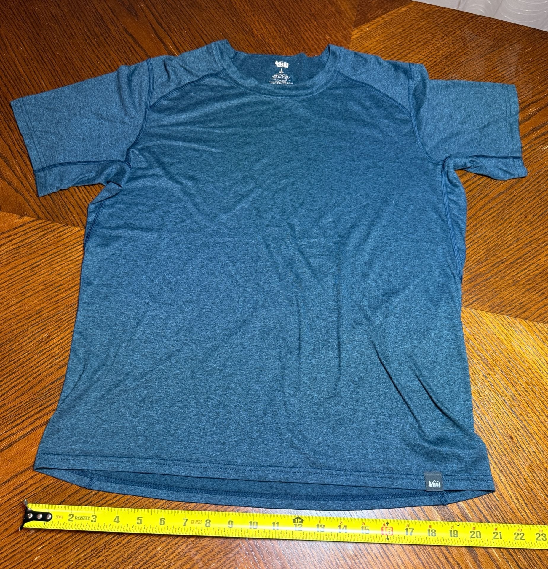 REI Co-op Athletic T-Shirt Size L Blue Heather Short Sleeve 6
