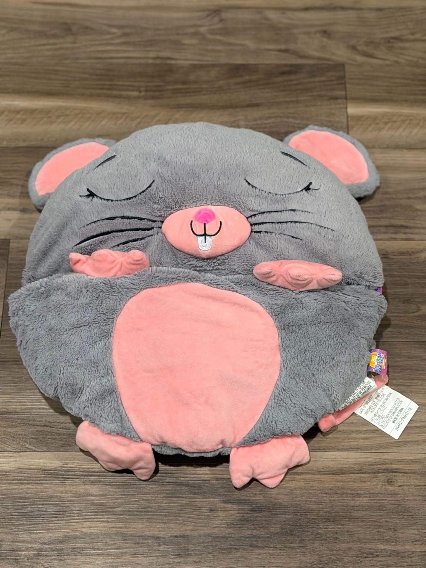 Retired Happy Nappers Gray Mouse Polka Dot 2 in 1 Pillow and Sleeping Bag 1