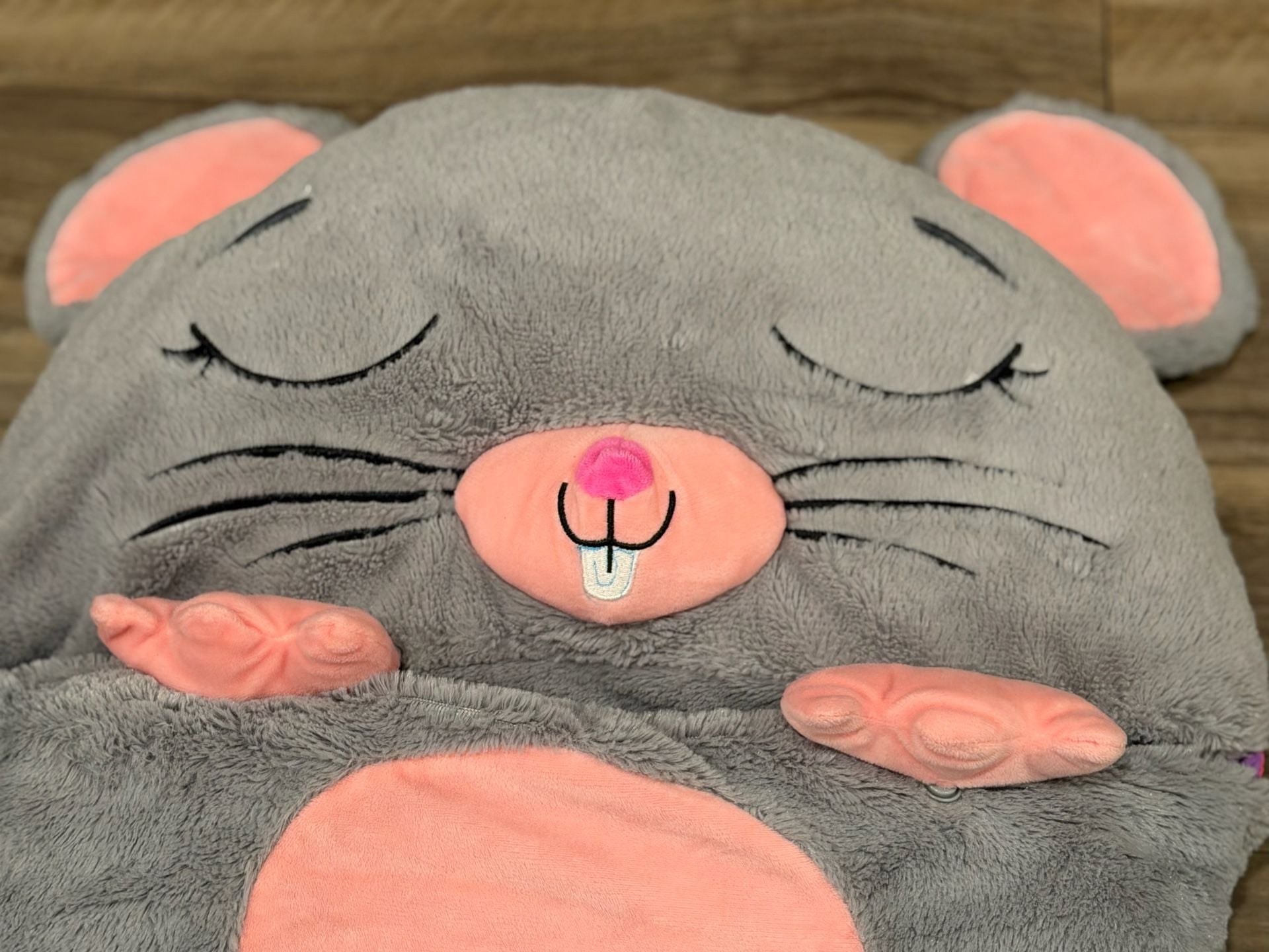 Retired Happy Nappers Gray Mouse Polka Dot 2 in 1 Pillow and Sleeping Bag 2