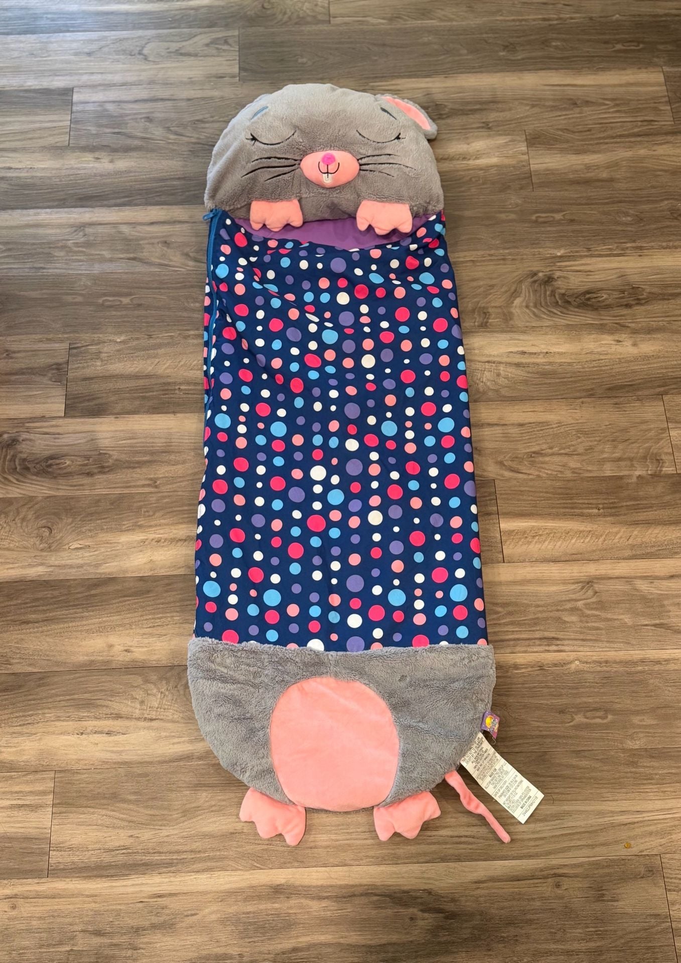 Retired Happy Nappers Gray Mouse Polka Dot 2 in 1 Pillow and Sleeping Bag 11