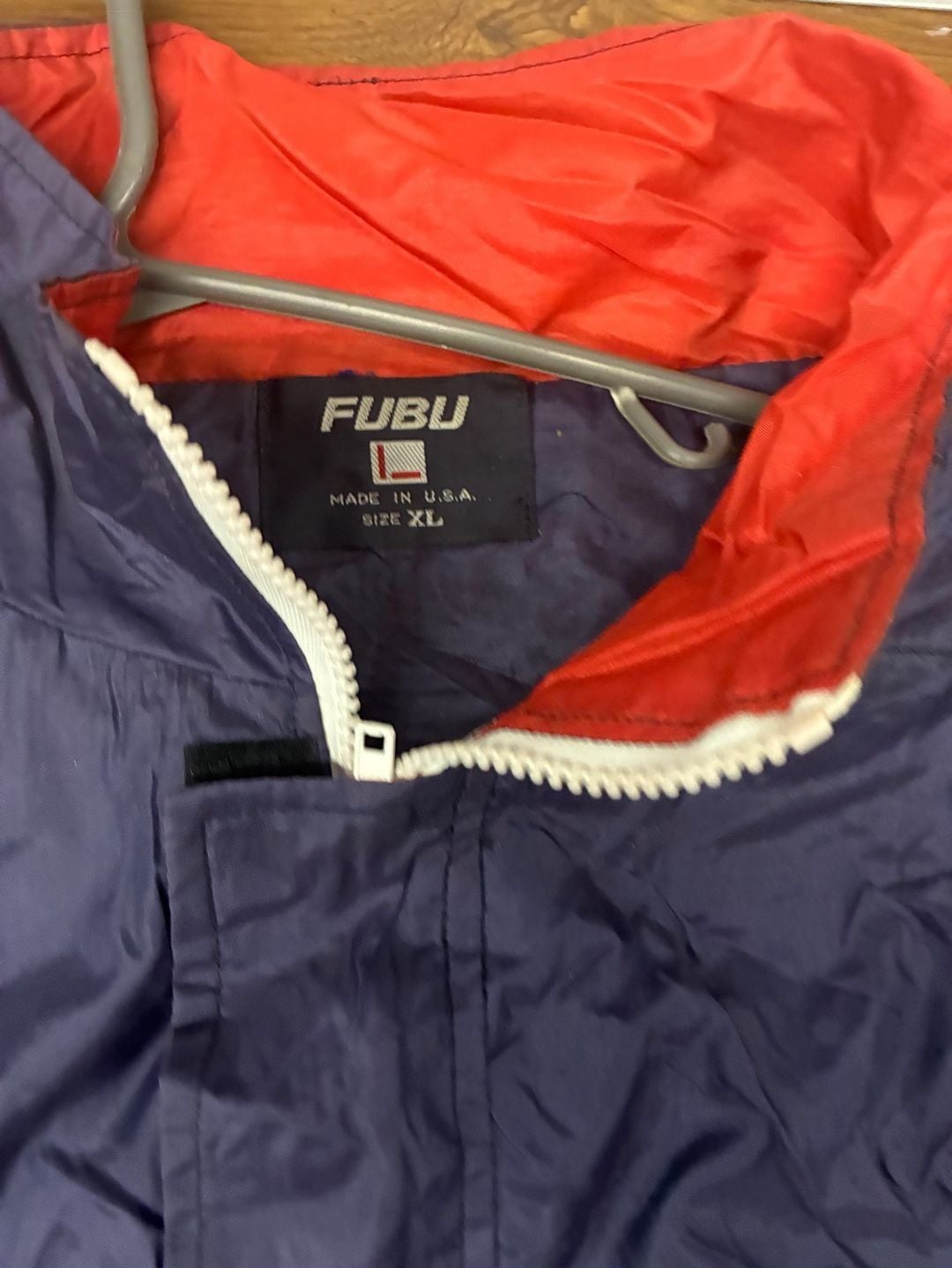 FUBU Jacket Size XL Vintage Navy Blue Windbreaker 3