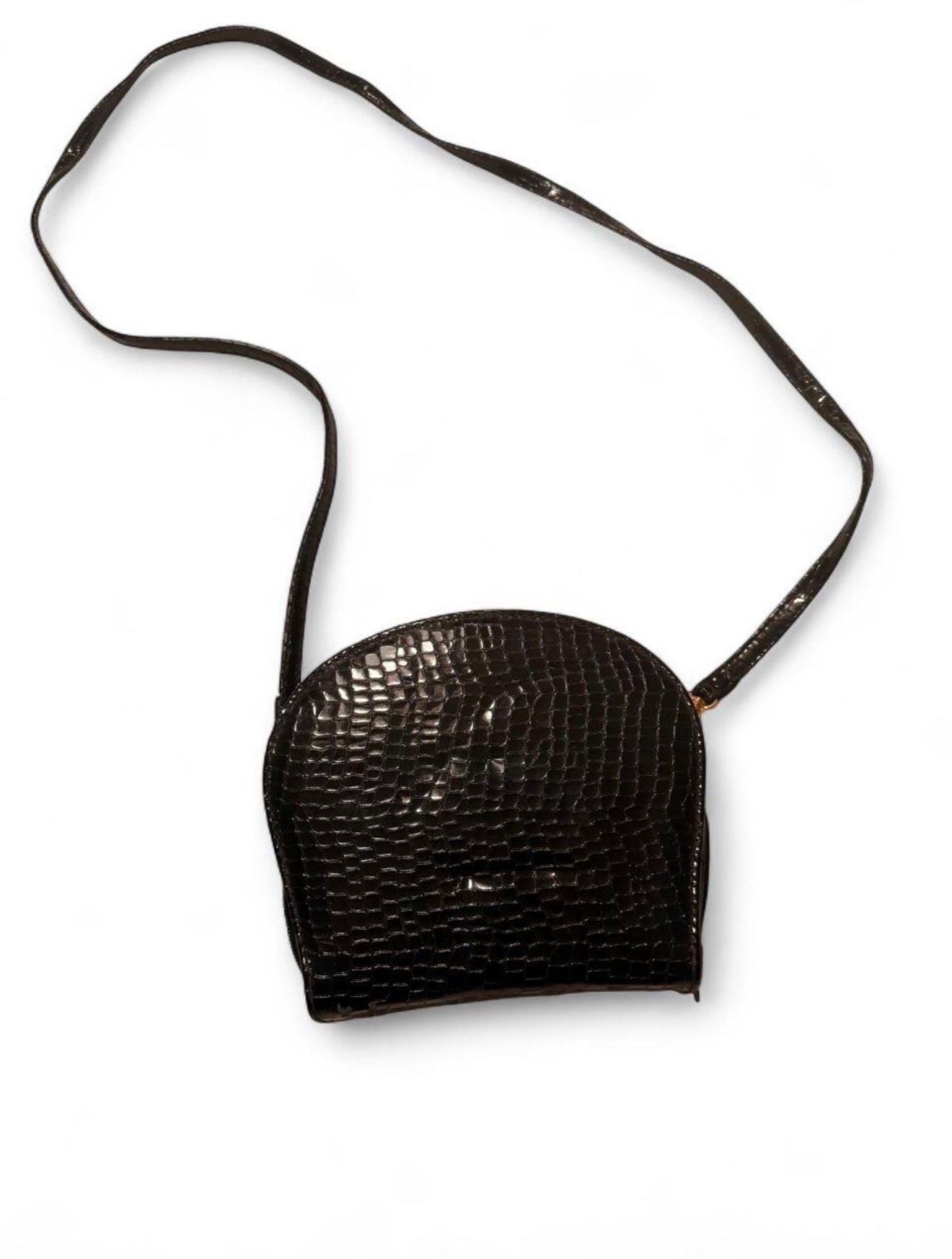 Cherry Mind Black Croc Crossbody Bag 2
