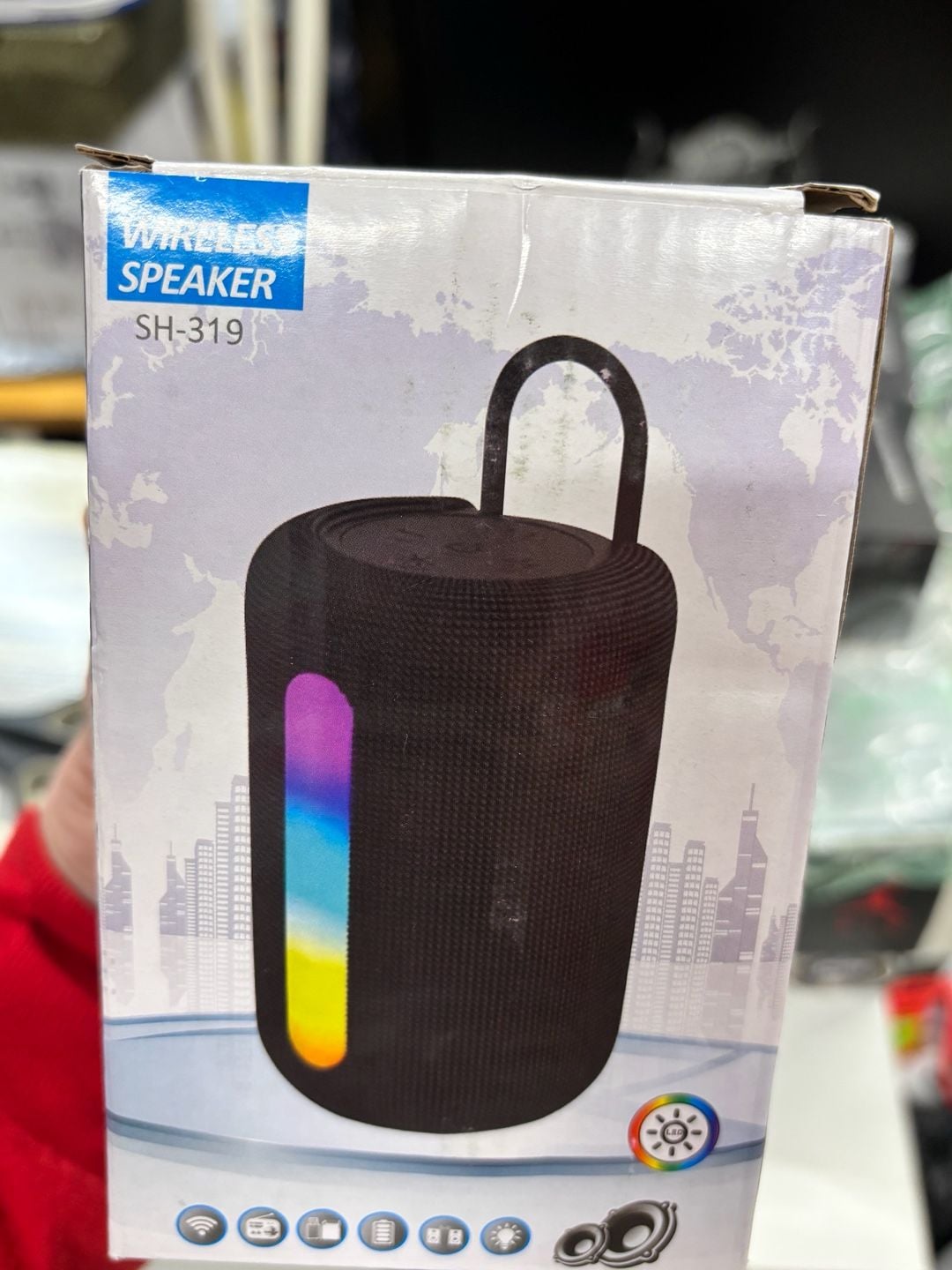 Unbranded Wireless Speaker SH-319 Blue LED RGB Portable Bluetooth 1