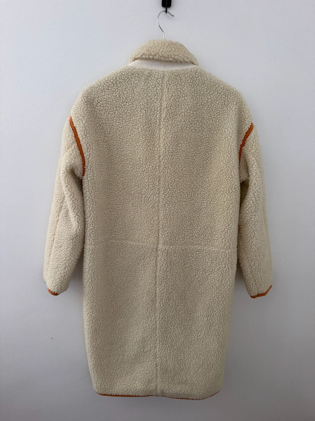 Madewell Sherpa Teddy Topcoat Size M Cream Orange 8