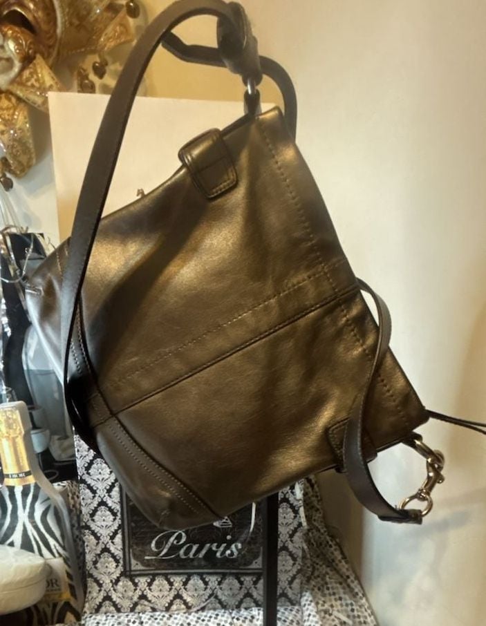 COACH Y2K Grey Metallic Leather Bag 4
