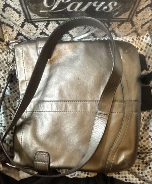 COACH Y2K Grey Metallic Leather Bag 5