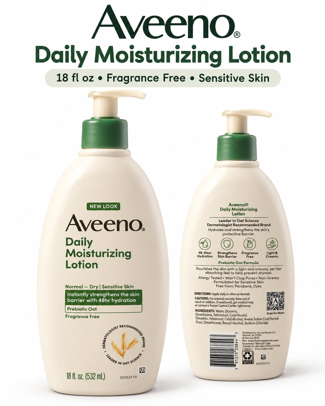 Aveeno Daily Moisturizing Body Lotion Fragrance-Free 1