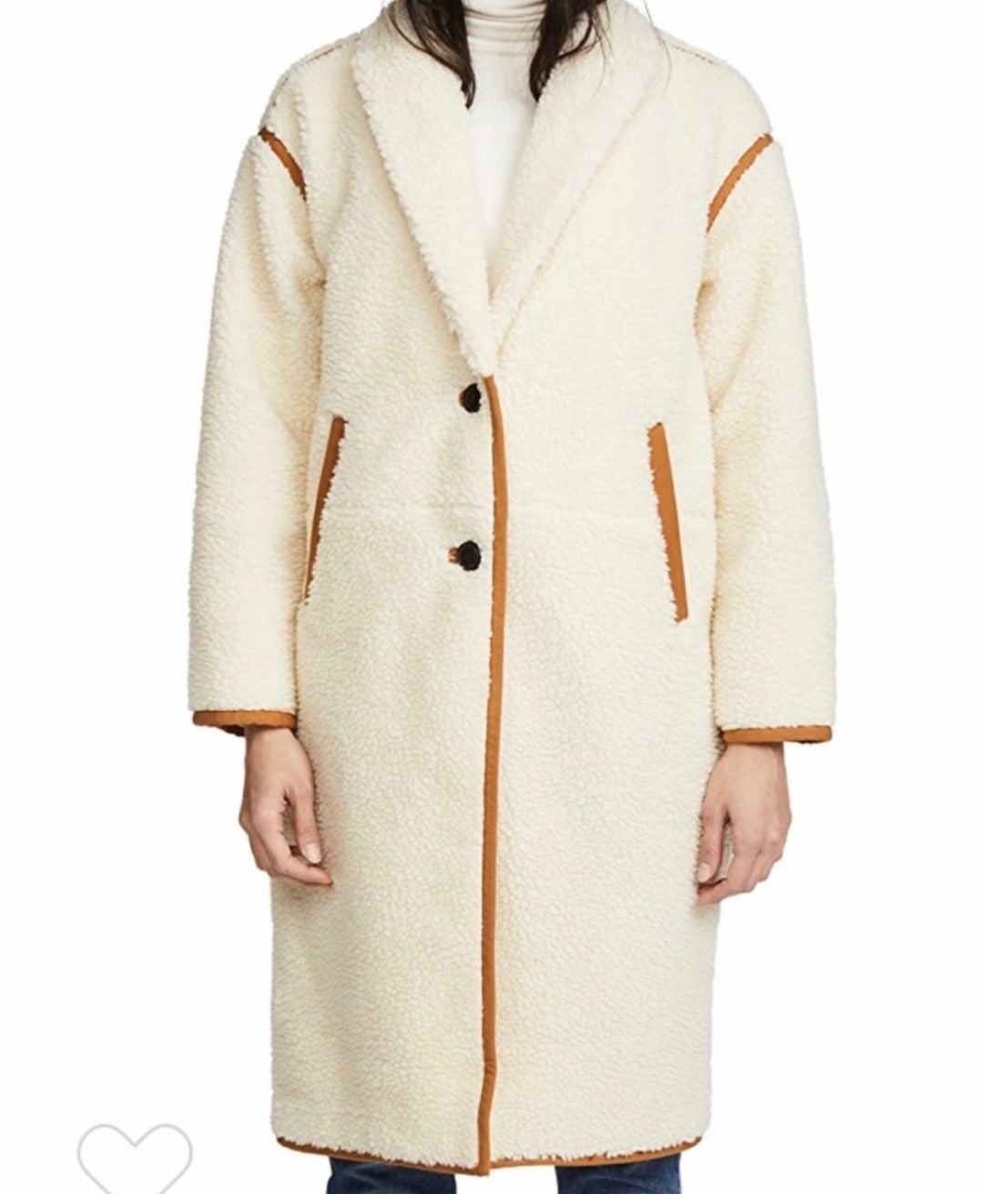 Madewell Sherpa Teddy Topcoat Size M Cream Orange 3
