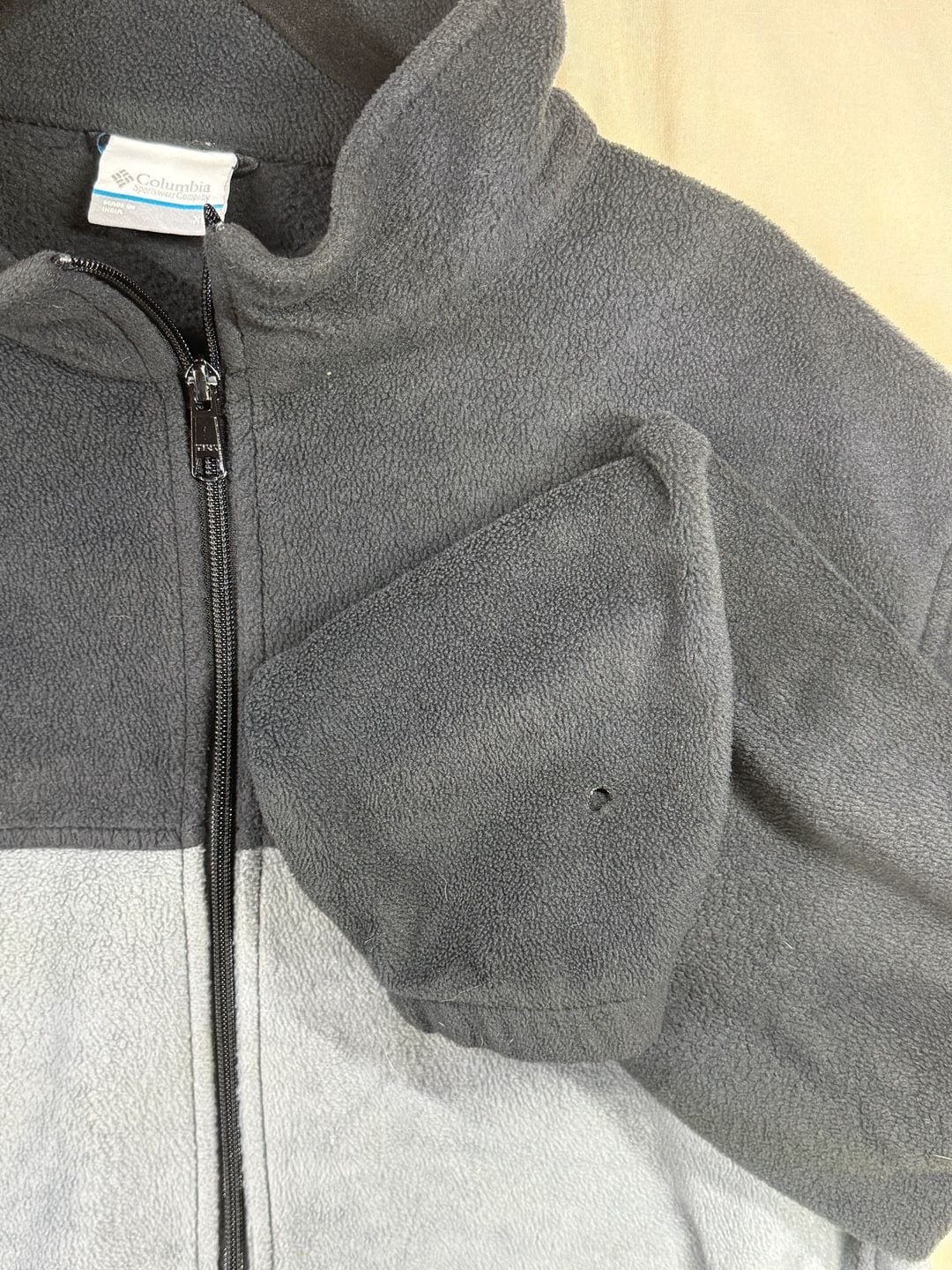Columbia Full Zip Fleece Jacket Size XL Grey Black 7