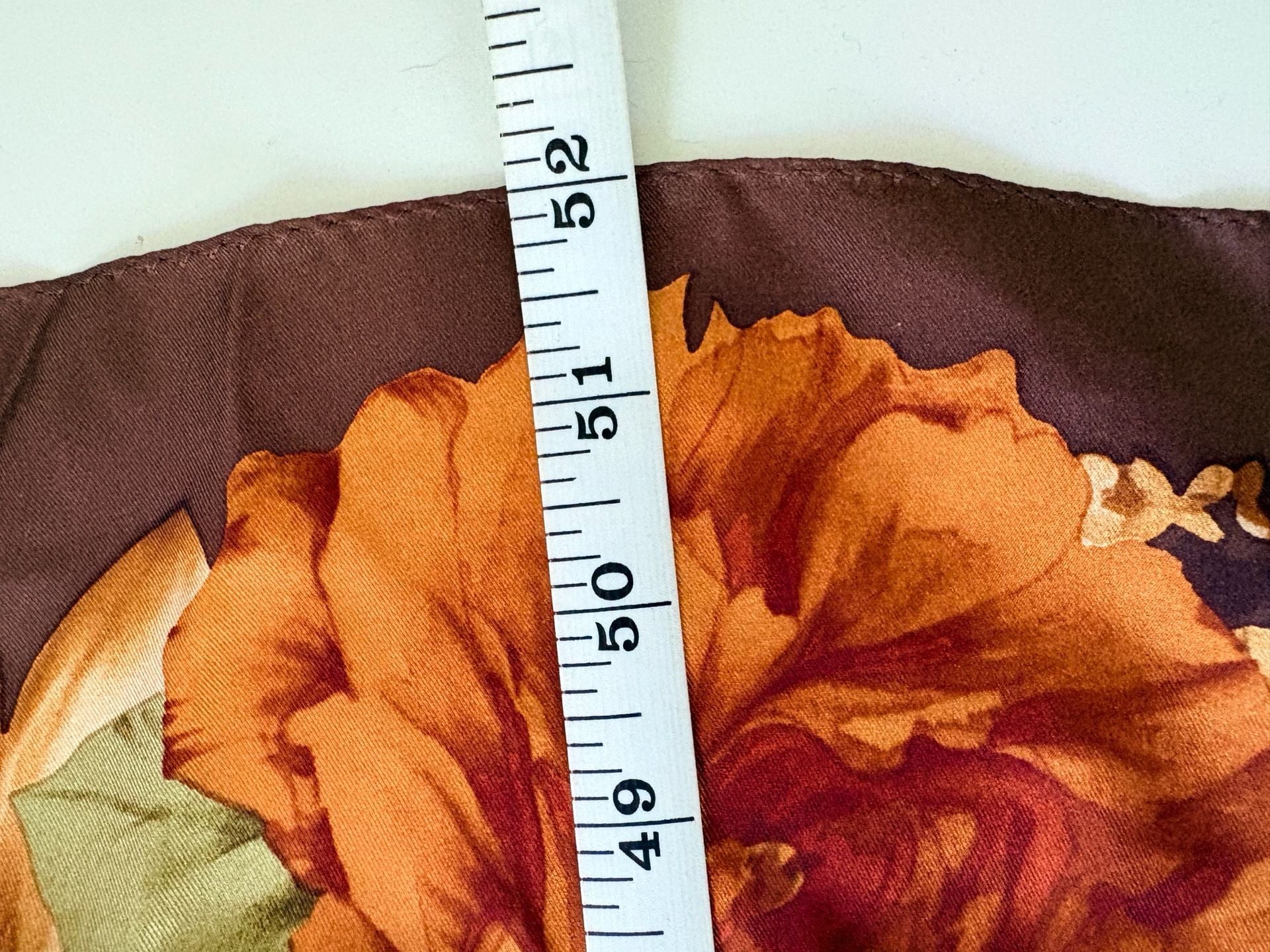 Oscar De La Renta Fall Autumn Floral Rectangle Silk Scarf 7