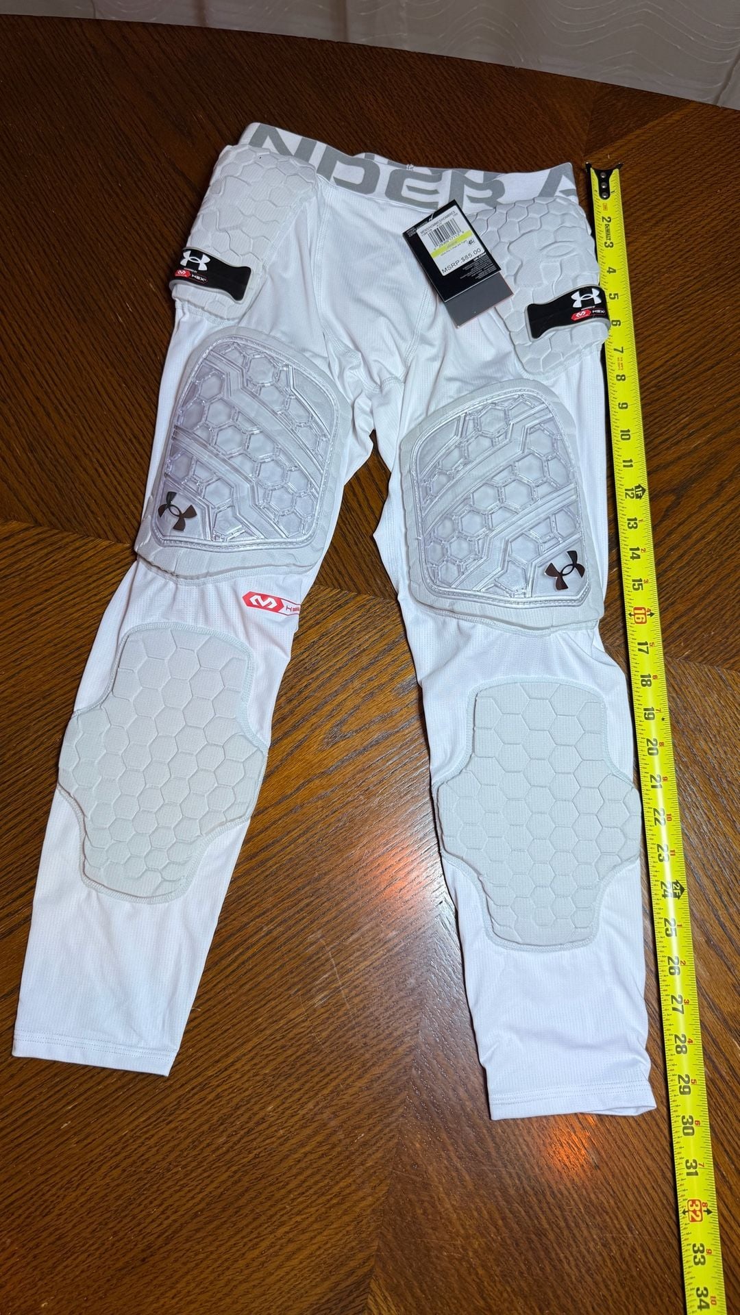 Under Armour GDA Pro 7-Pad 3/4 Tight Size M White Hex Padded 7