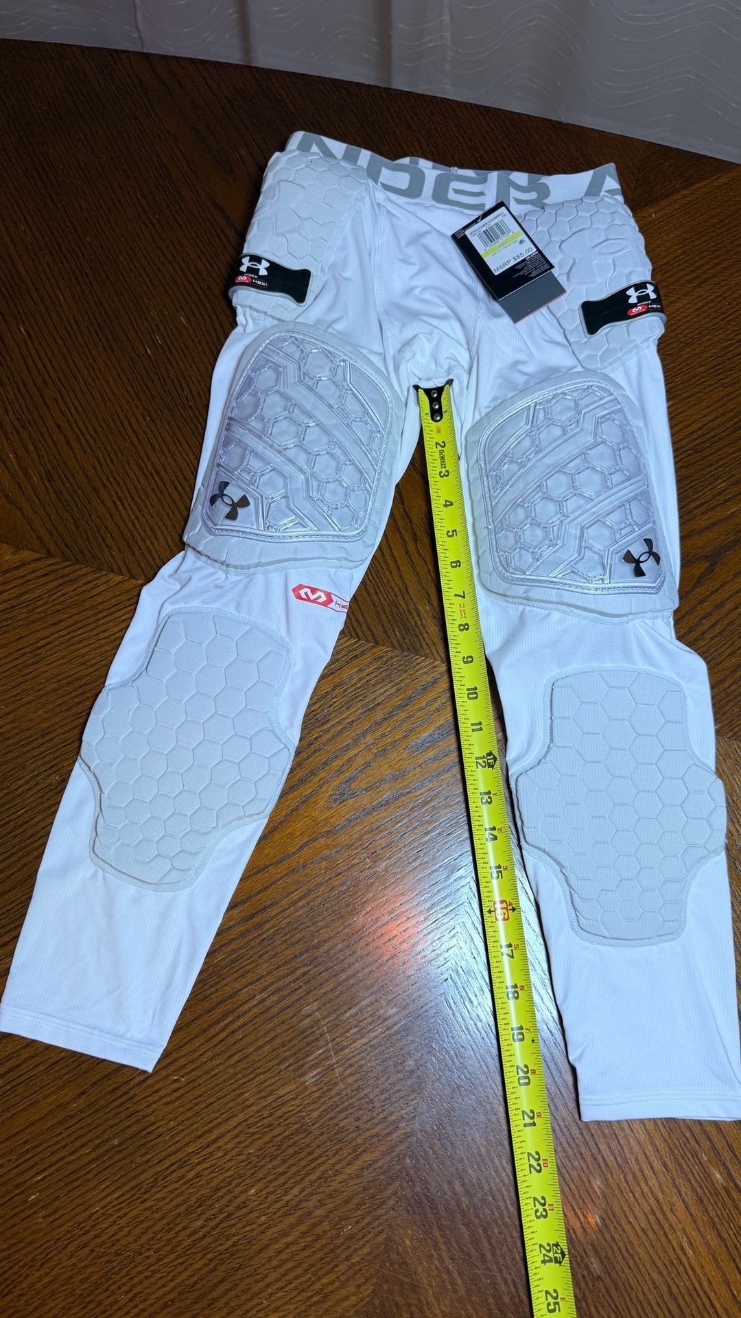 Under Armour GDA Pro 7-Pad 3/4 Tight Size M White Hex Padded 8
