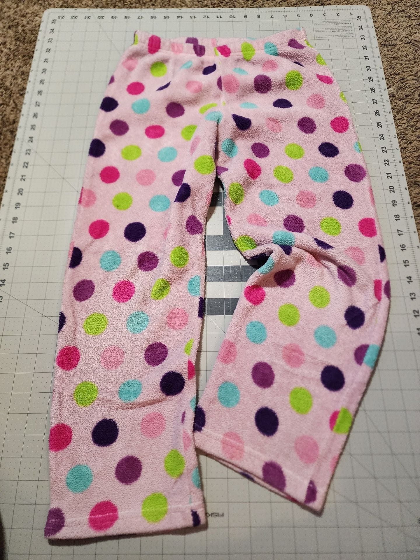 Komar Kids Pajama Pants Size 10-12 Pink Polka Dot Fleece 1