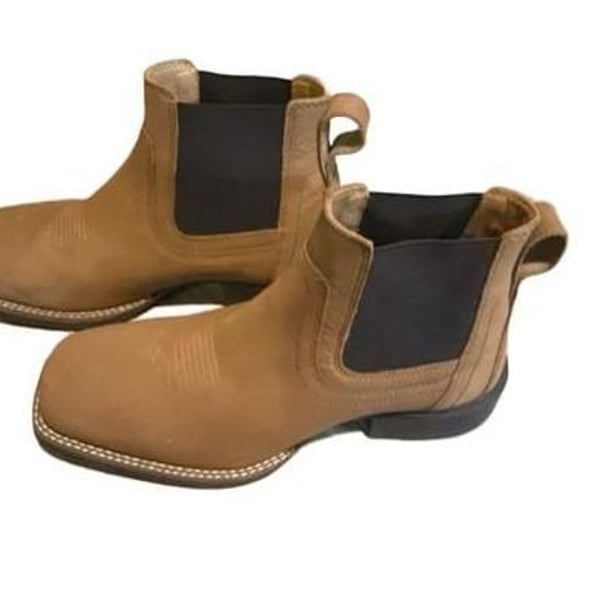 Cody James Ace Chelsea Boots Size 11.0 D Brown Leather Broad Square Toe