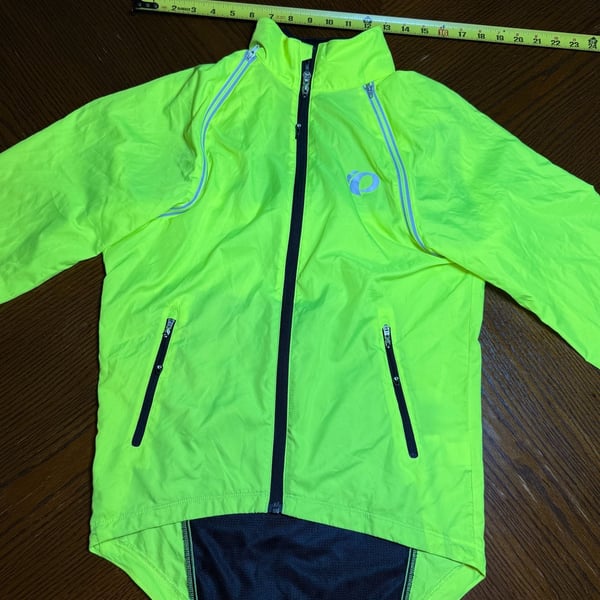 Convertible Pearl Izumi Elite Cycling Jacket S Neon Yellow Windbreaker/tank