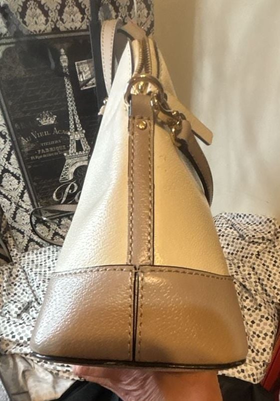 Kate Spade Cream Colorblock Saffiano Leather Dome Satchel BNWOT 11