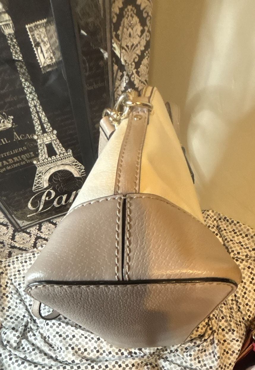 Kate Spade Cream Colorblock Saffiano Leather Dome Satchel BNWOT 9