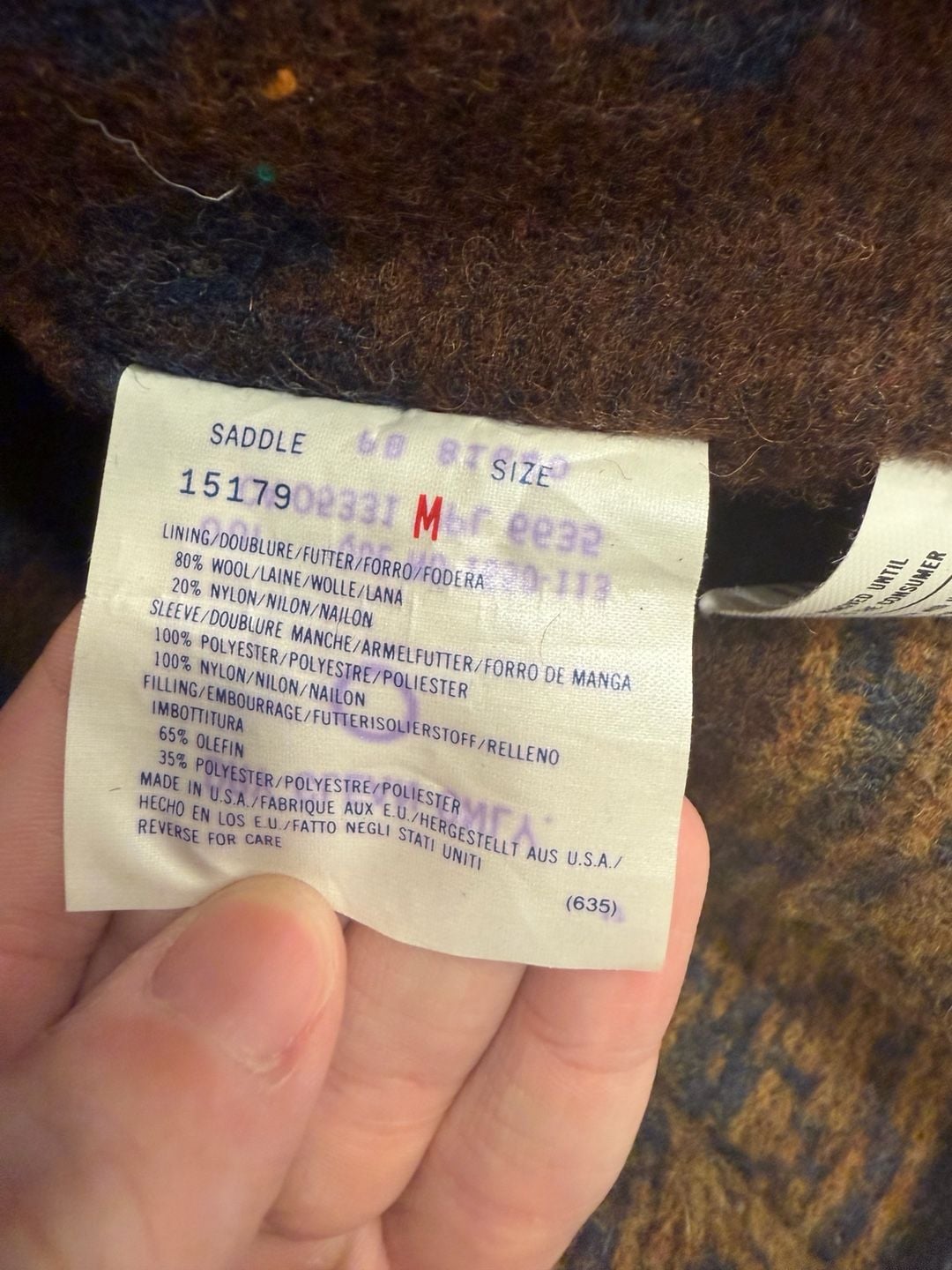 Vintage Woolrich Canvas Field Jacket Brown Leather Collar Blanket Lined -M 6