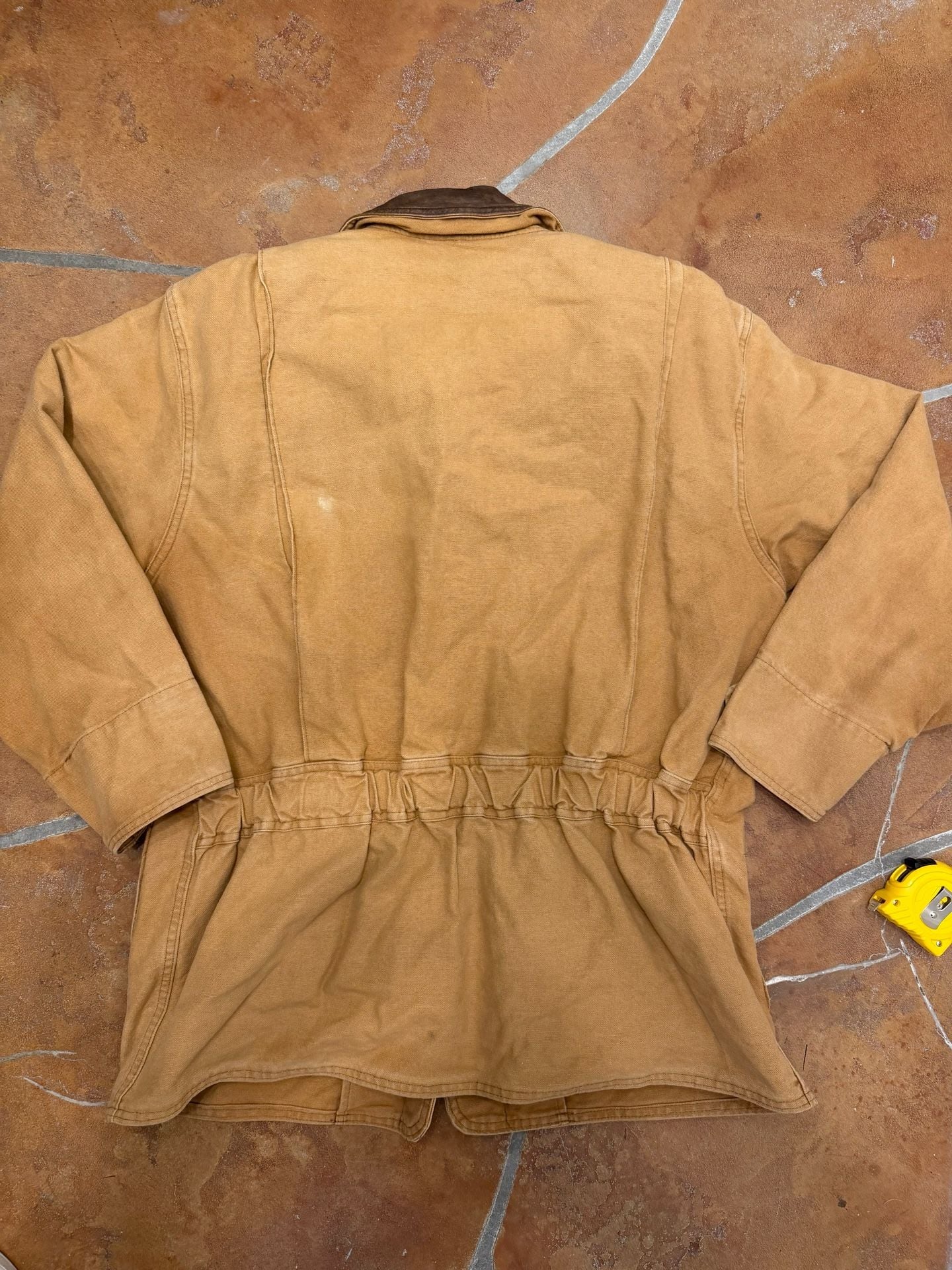 Vintage Woolrich Canvas Field Jacket Brown Leather Collar Blanket Lined -M 8