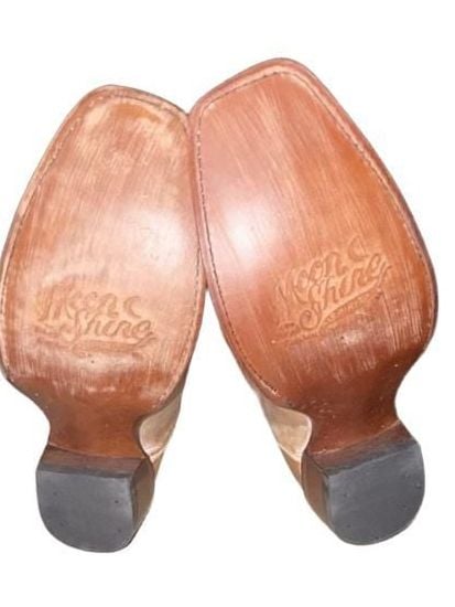 Women’s Moon Shine Western Boots Size 10 D Tan Leather Square Toe J5-001 5
