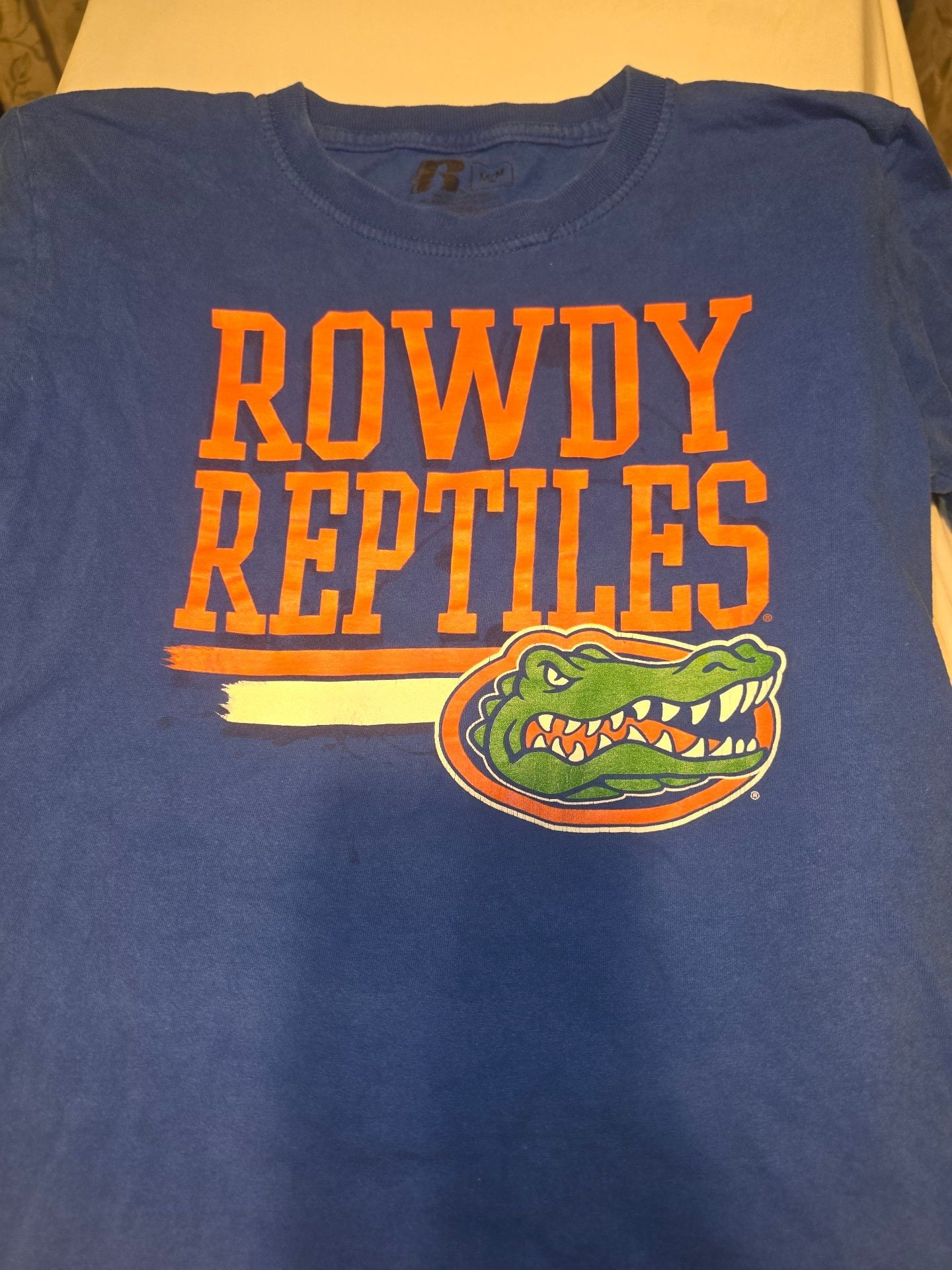Rowdy Reptiles Florida Gators Youth T-Shirt Size M Blue Orange Graphic 1
