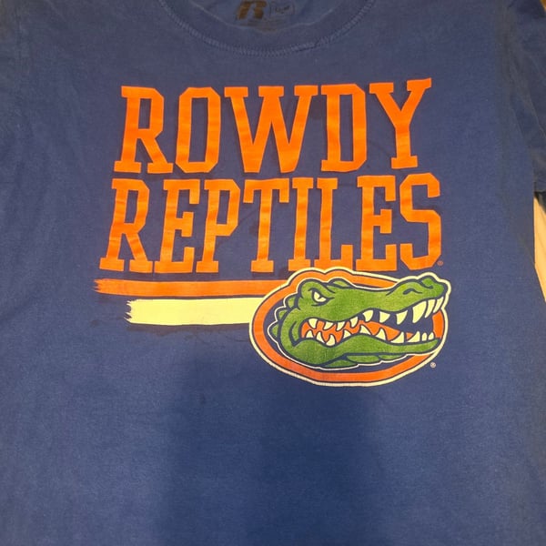 Rowdy Reptiles Florida Gators Youth T-Shirt Size M Blue Orange Graphic
