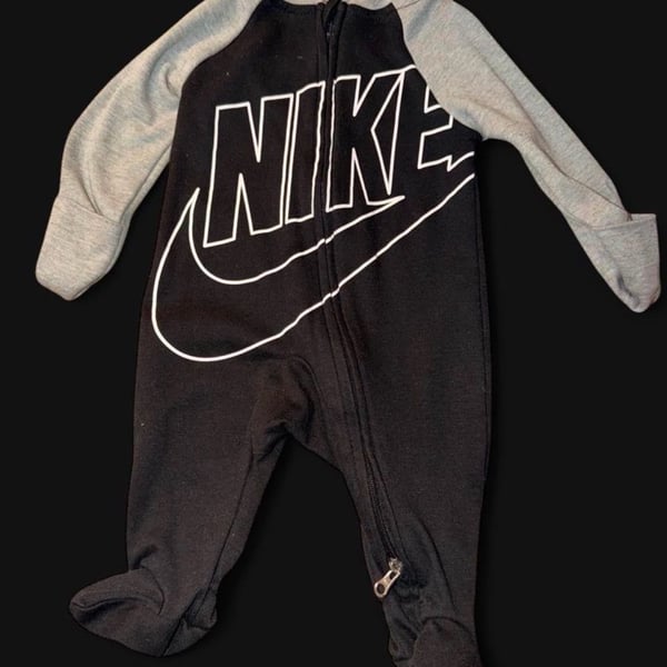 Nike Footed Coverall Romper Black Gray