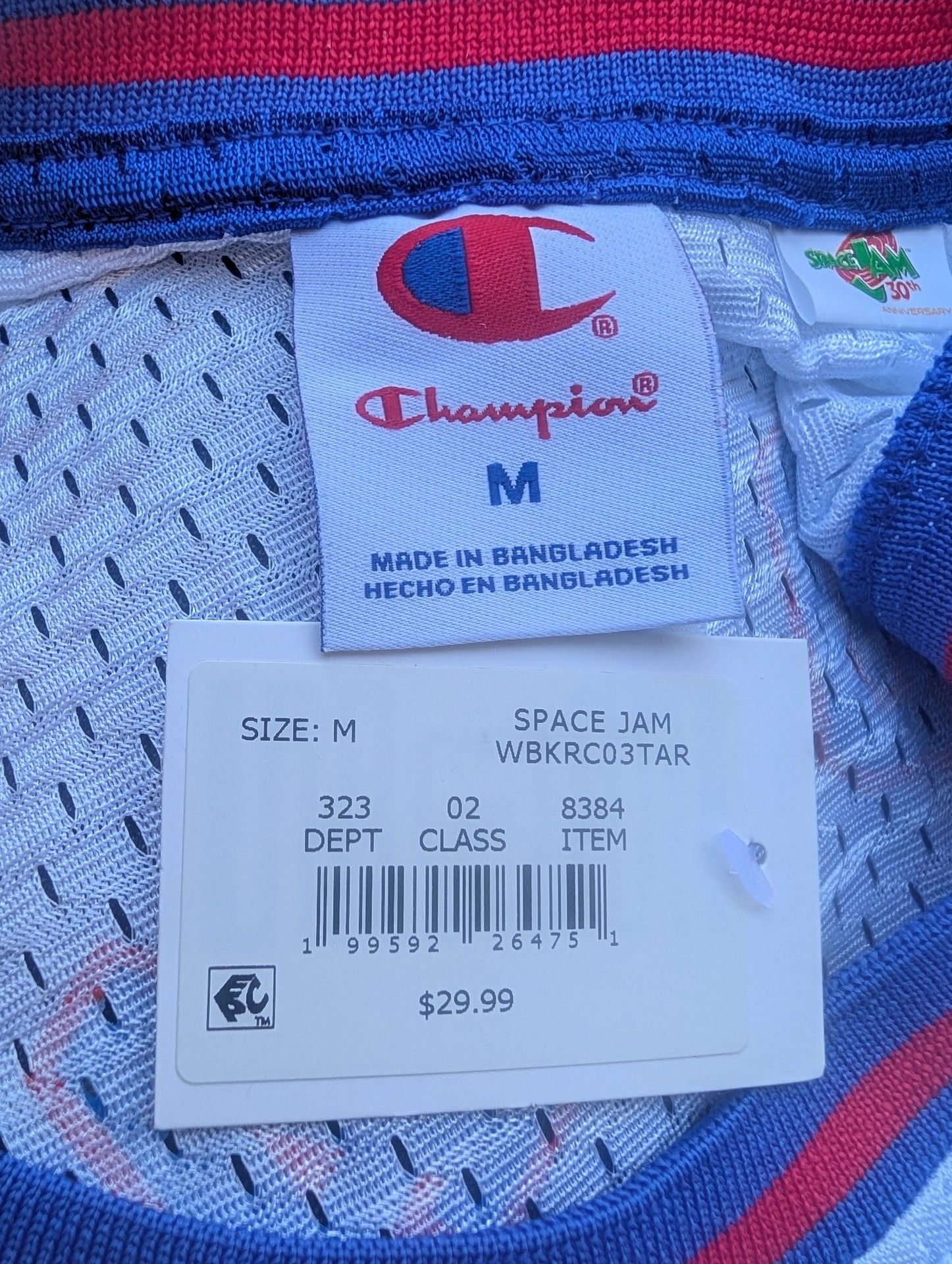 Champion Space Jam Lola 10 Tune Squad Jersey Size M White 3