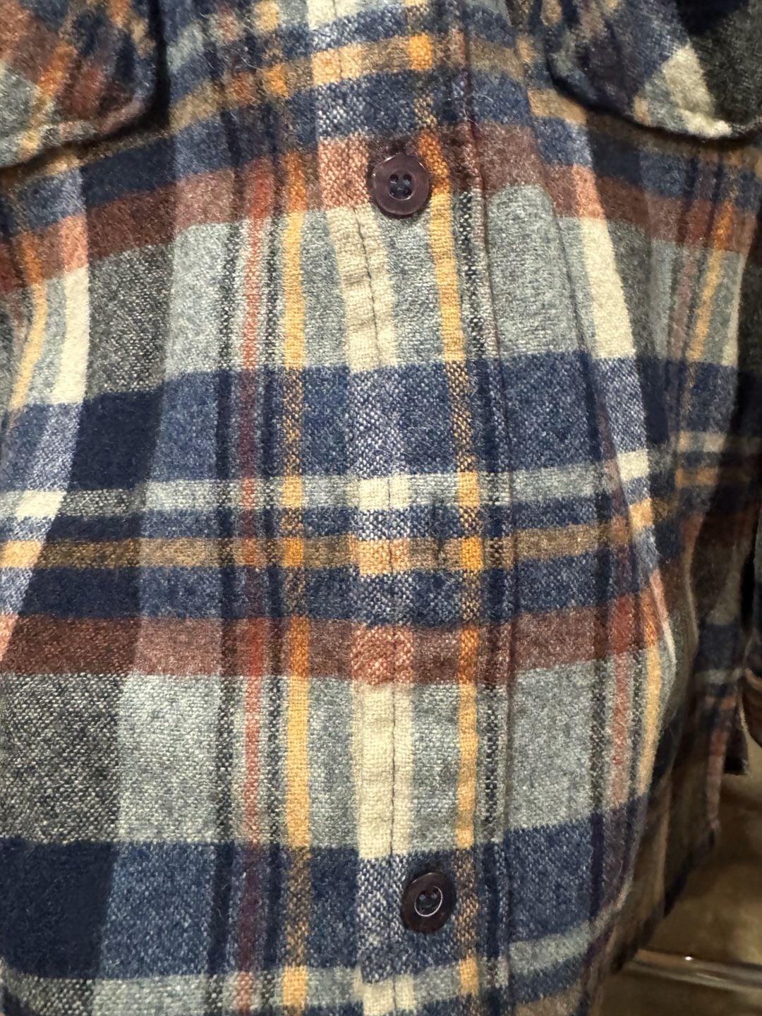 1980s Richman Brothers Plaid Wool Blend Flannel Shirt Size Medium 9