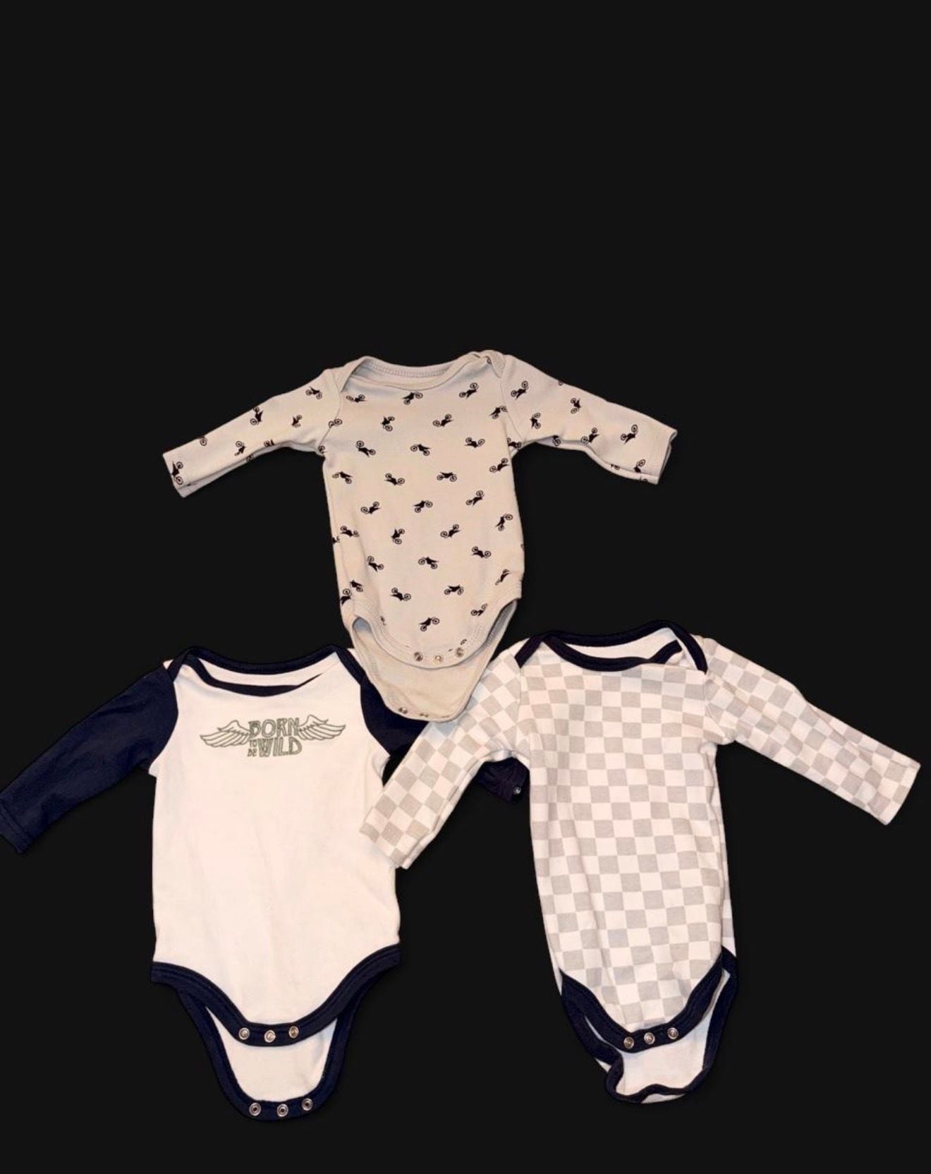 Hudson Baby Long Sleeve Bodysuits Dirt Bike 3-Pack 1