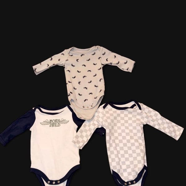 Hudson Baby Long Sleeve Bodysuits Dirt Bike 3-Pack