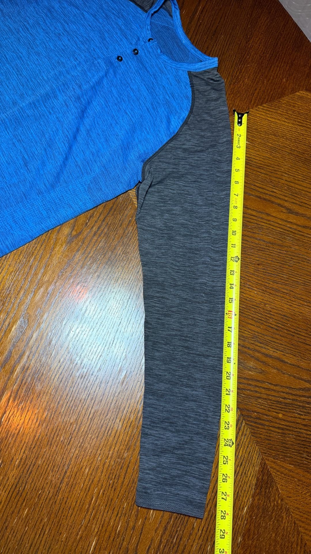 Lululemon Metal Vent Tech Henley Size L Blue Black Athletic Shirt 3