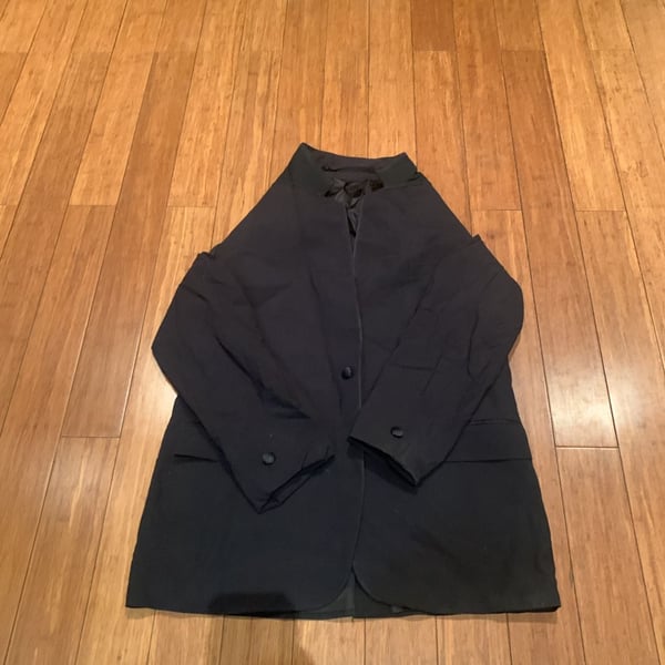 Mens Wool Worsted Suit Jacket Size 44L Black Blazer