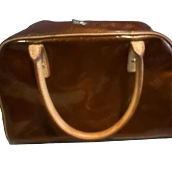 FLAWED- Louis Vuitton Tompkins Square Monogram Vernis Bronze Handbag
