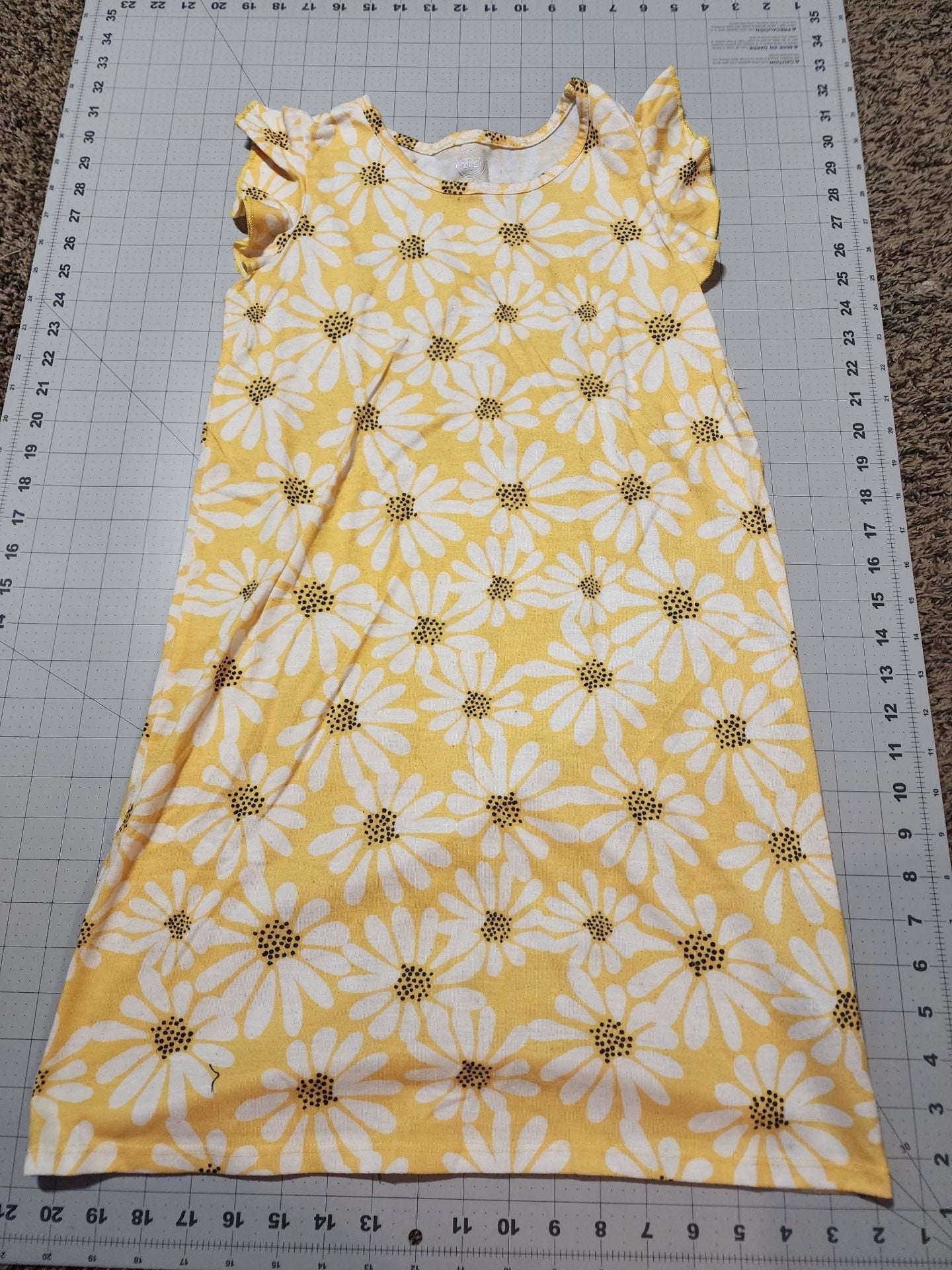 Wonder Nation Yellow Daisy Nightgown Size L 10-12 1