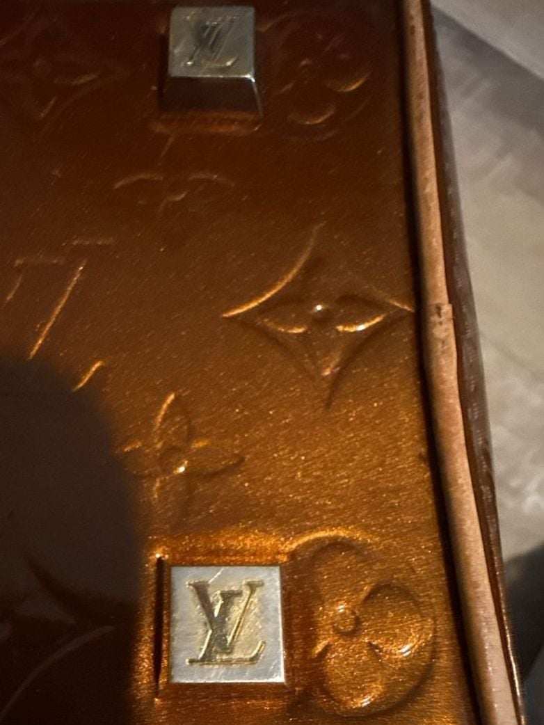 FLAWED- Louis Vuitton Tompkins Square Monogram Vernis Bronze Handbag 10