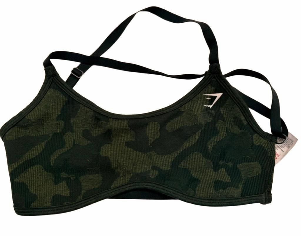 Gymshark Adapt Camo Cross Back Sports Bra Green 2
