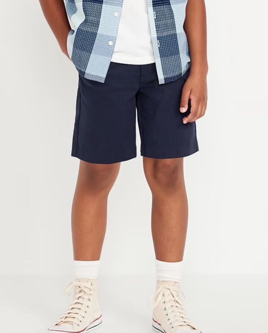 NEW Old Navy Knee Length Twill Shorts For Boys Navy Blue Size 14 2