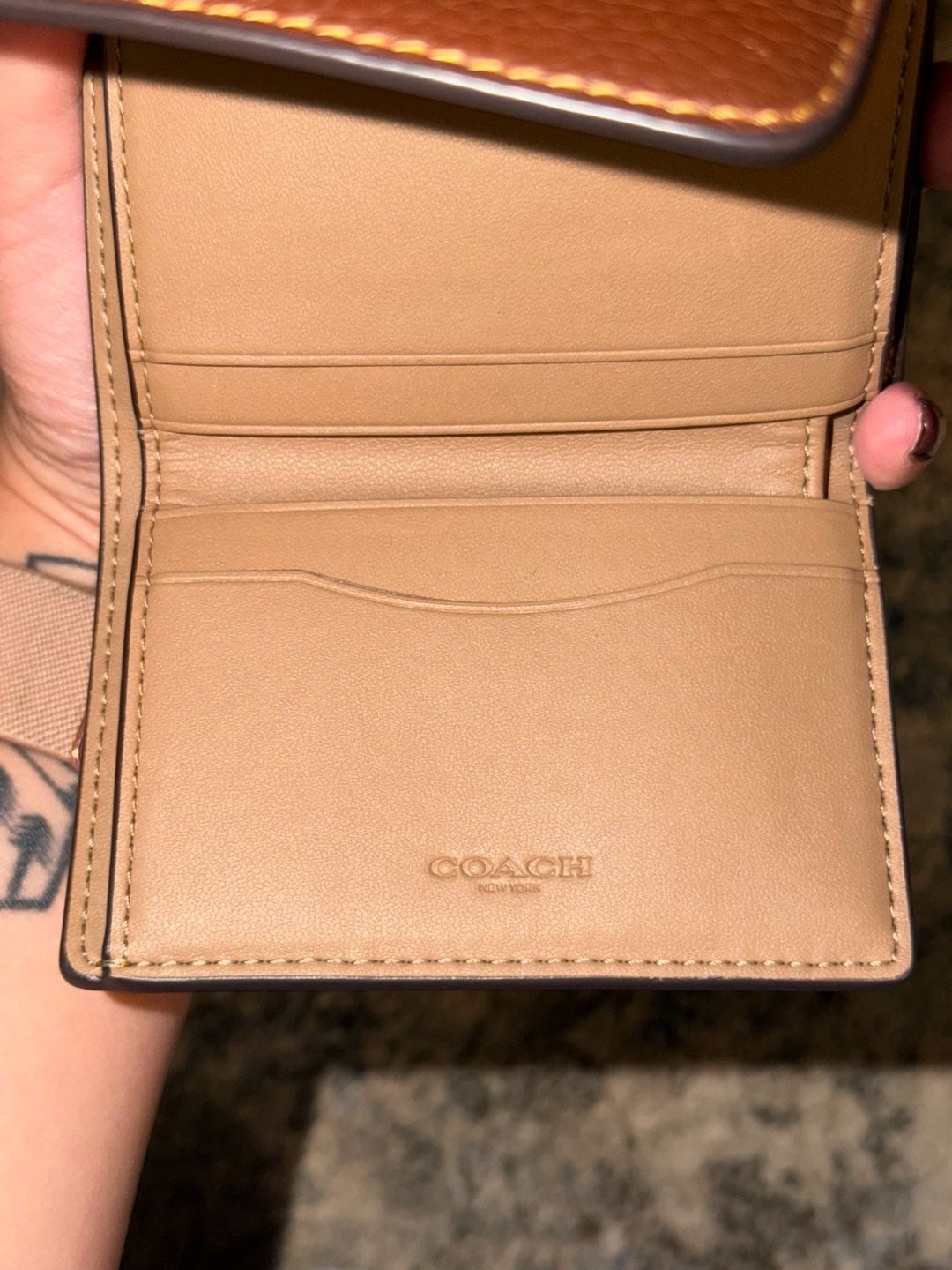 Coach Women's Signature Card Holder Wallet Brown 13