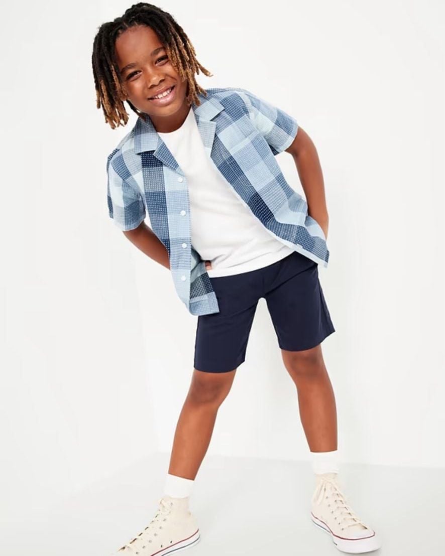 NEW Old Navy Knee Length Twill Shorts For Boys Navy Blue Size 14 4