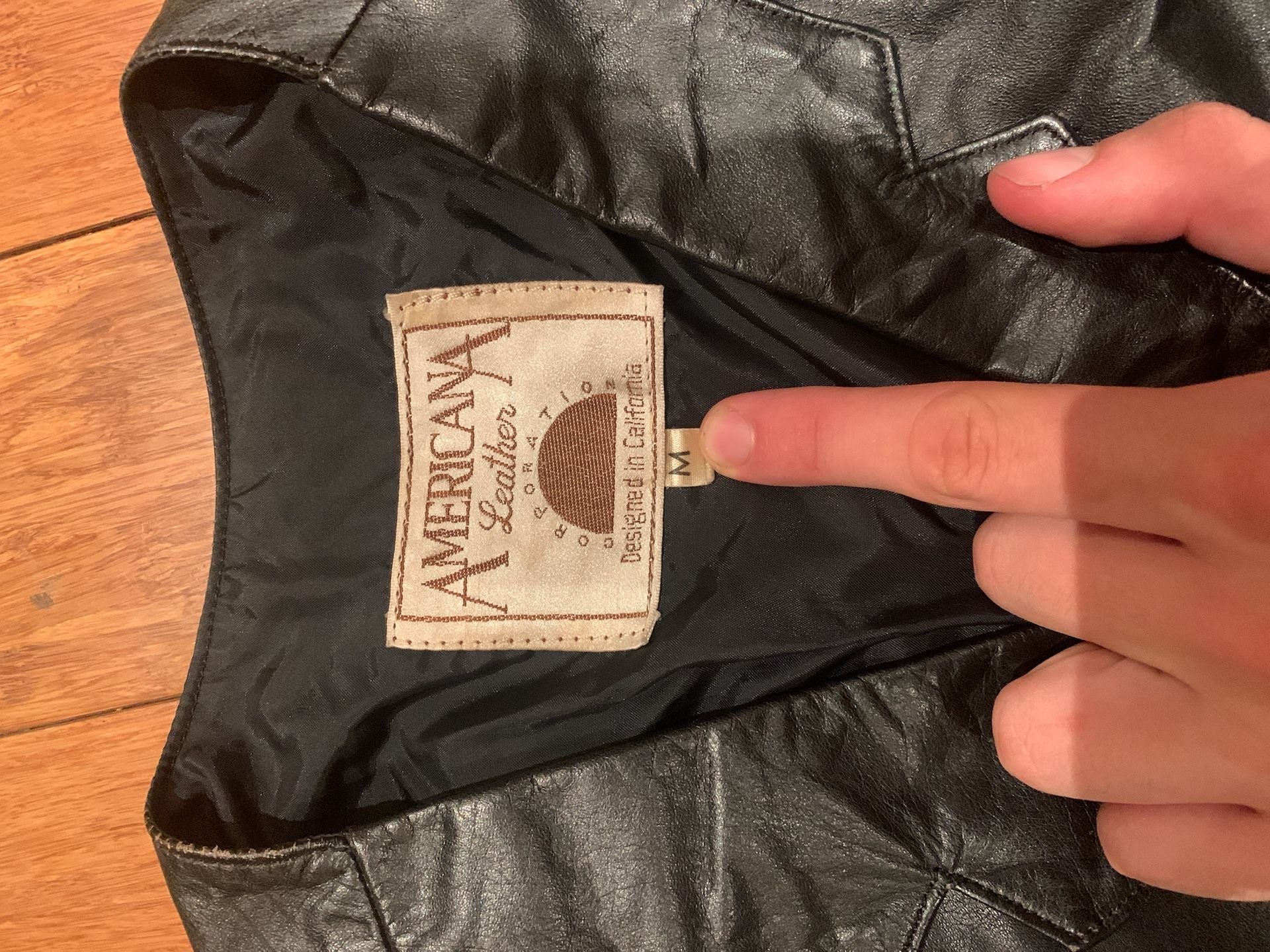 Americana Leather Vest Size M Black Leather Western Button 4