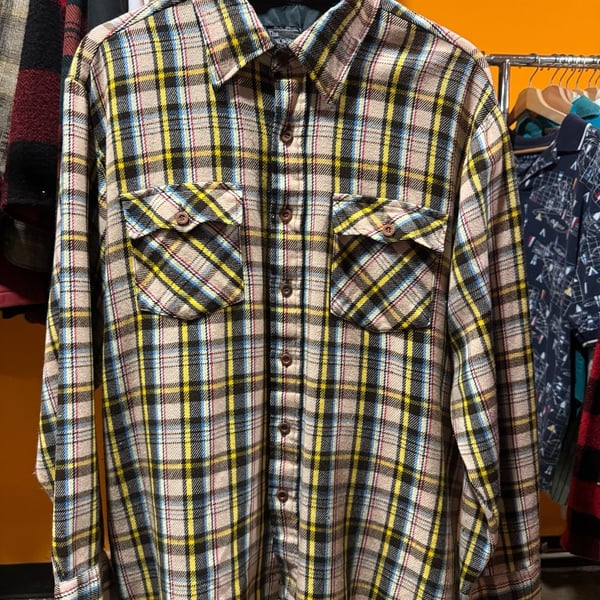 Vintage 80s JCPenney The Men's Shop Flannel Shirt Size XL Plaid Button Down