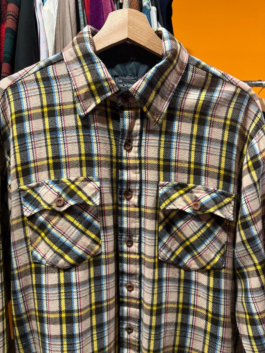 Vintage 80s JCPenney The Men's Shop Flannel Shirt Size XL Plaid Button Down 3