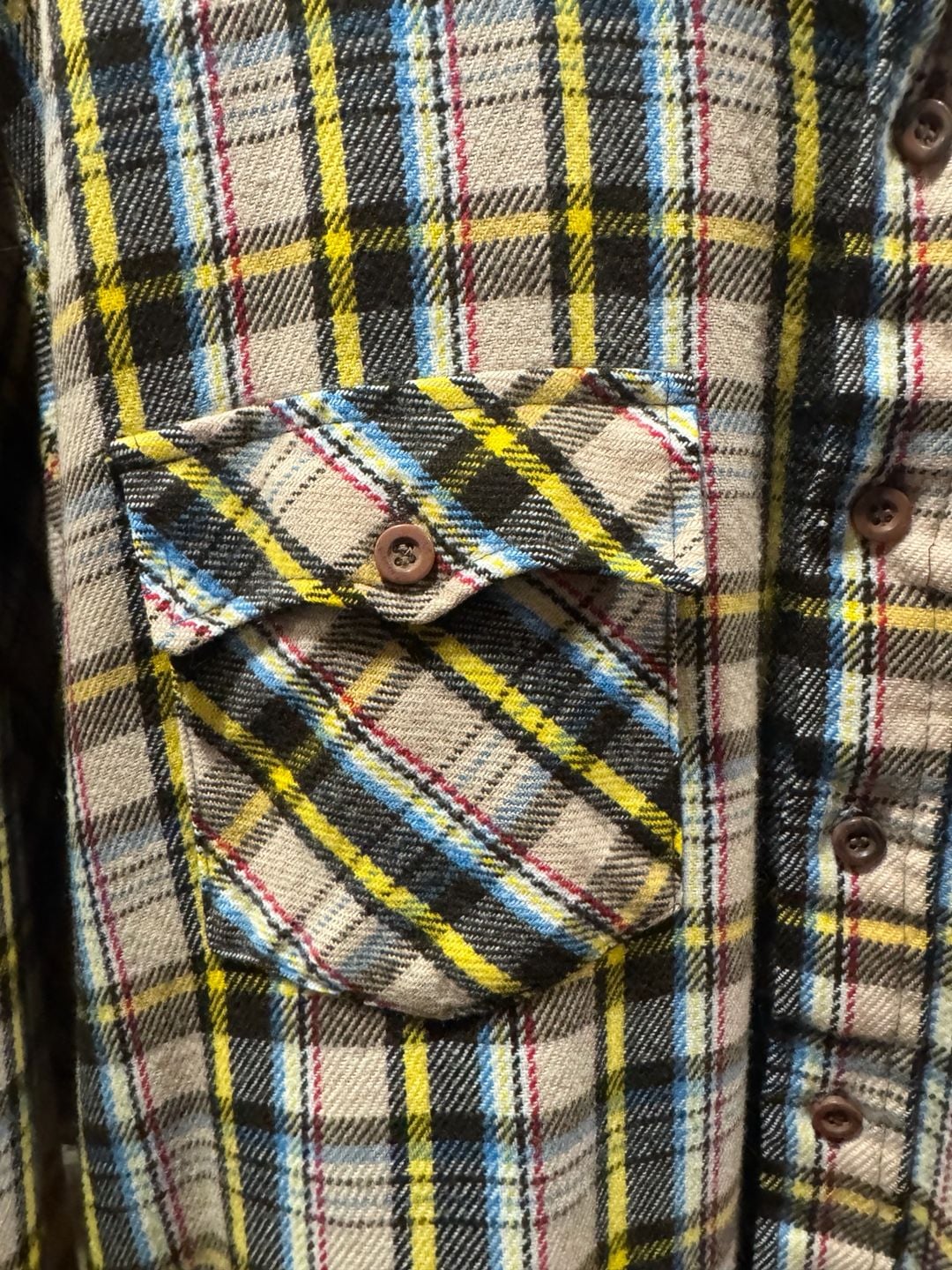 Vintage 80s JCPenney The Men's Shop Flannel Shirt Size XL Plaid Button Down 5