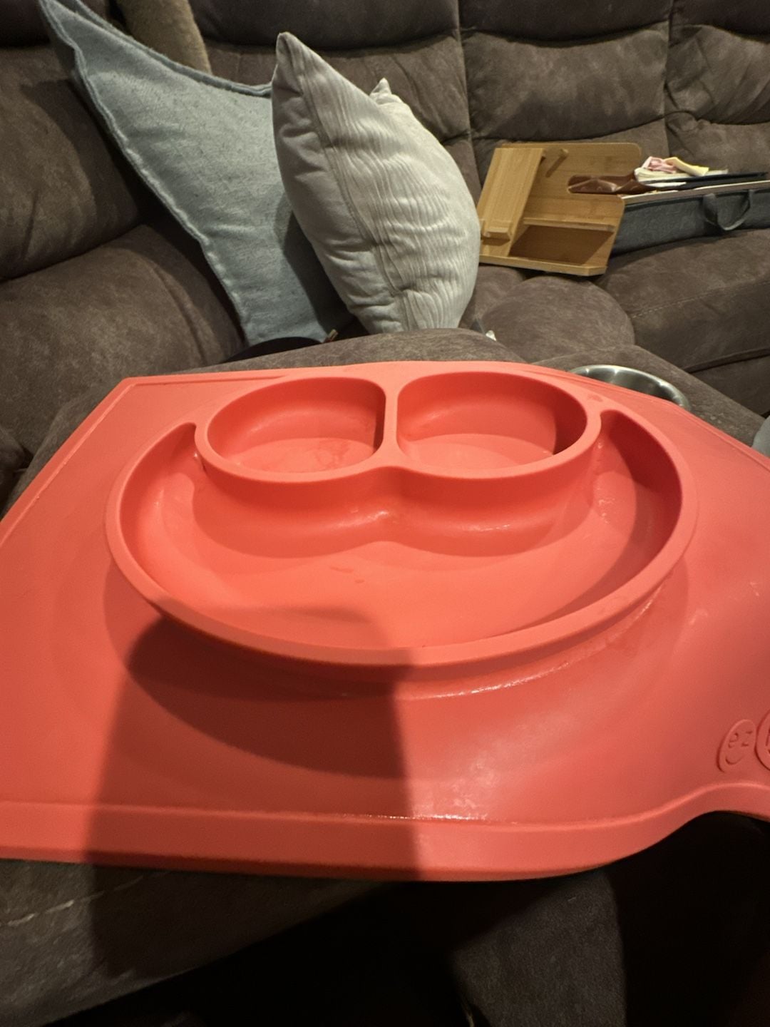 Ezpz Happy Mat Coral Red Silicone Suction Plate Placemat 1
