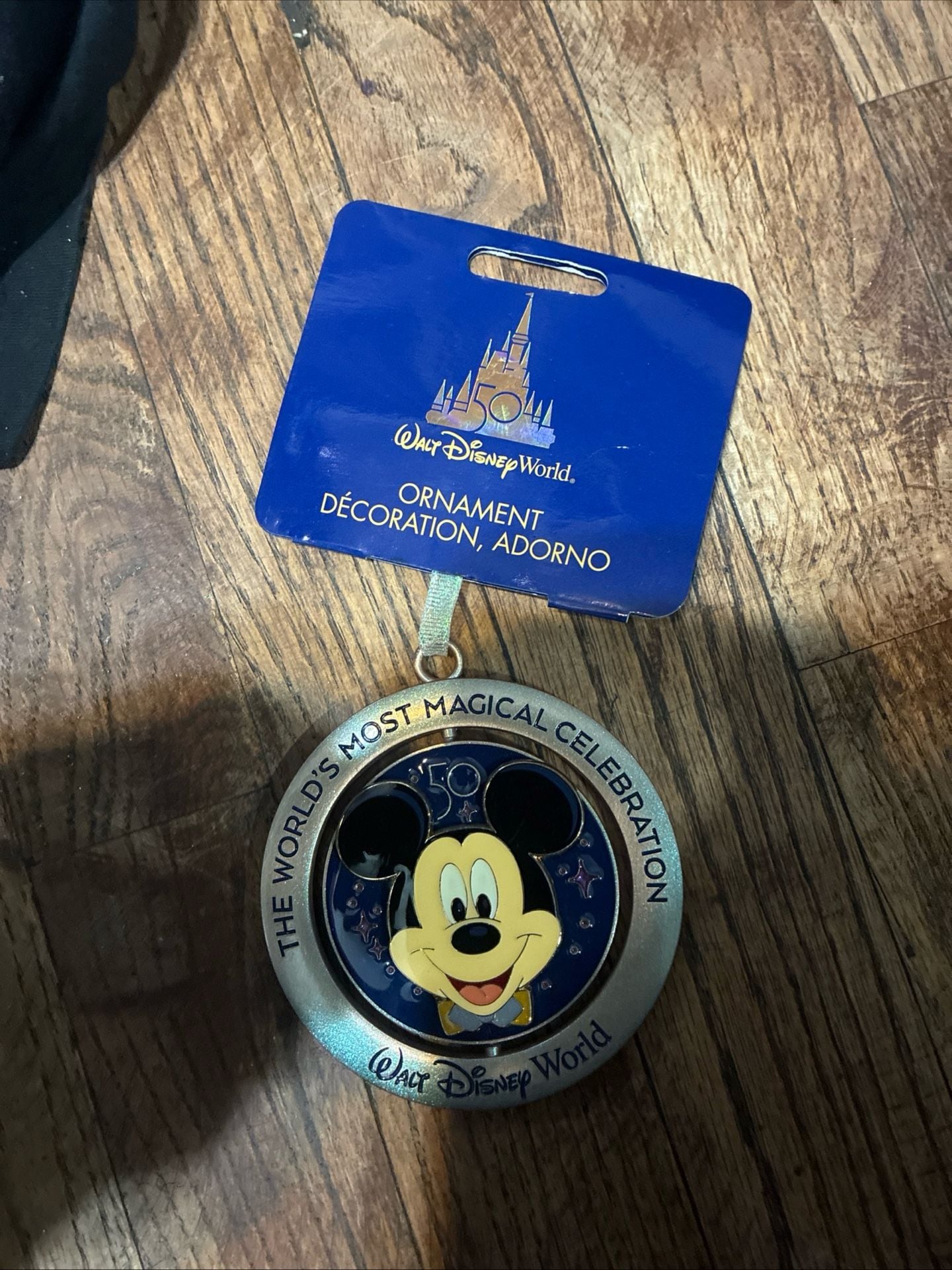 Walt Disney World Mickey Mouse 50th Anniversary Spinner Ornament 1
