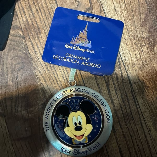 Walt Disney World Mickey Mouse 50th Anniversary Spinner Ornament