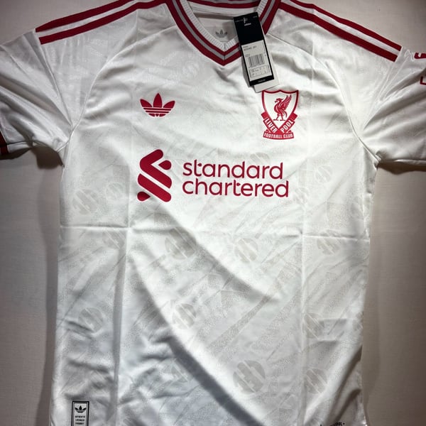 Adidas Liverpool FC Away Jersey Size L White Standard Chartered