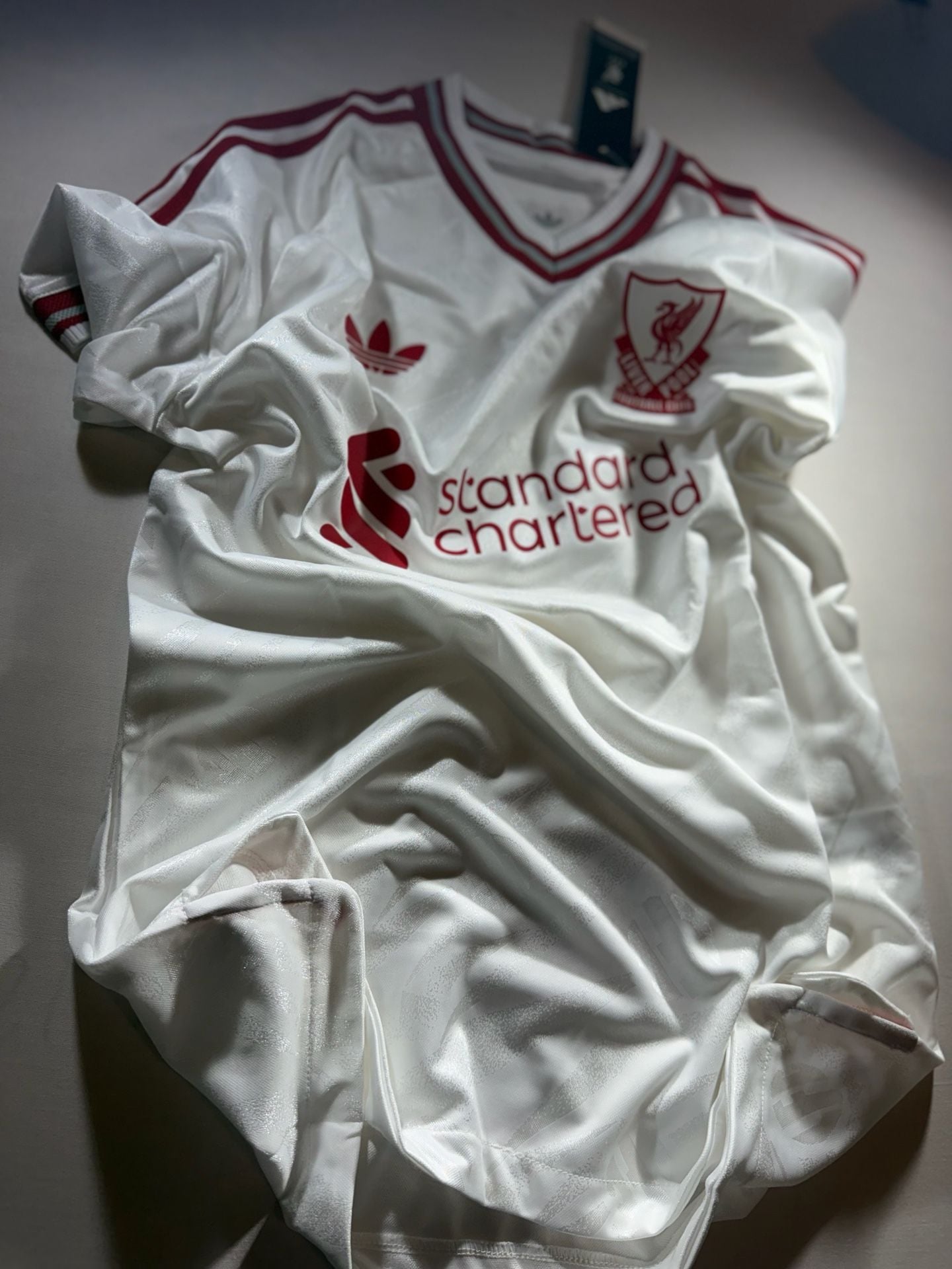 Adidas Liverpool FC Away Jersey Size L White Standard Chartered 13