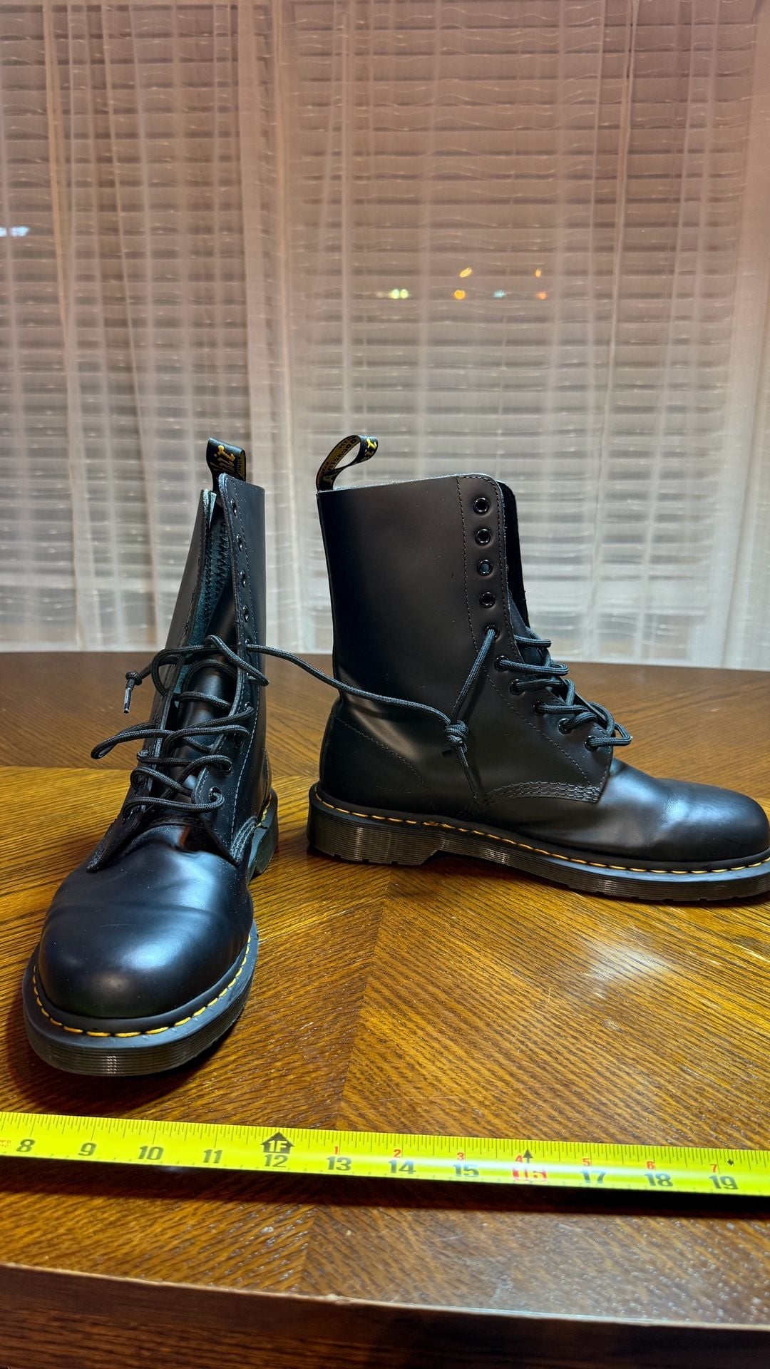 Dr. Martens 1490 Smooth Leather Mid Calf Boots Black Size 12 US M 3